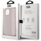8. Karl Lagerfeld Saffiano Rhinestones & Charm Hülle für iPhone 15 / 14 / 13 – Rosa