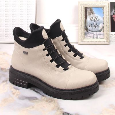 21. Wasserdichte, komfortable Damen-Winterstiefeletten in Beige Rieker Y3163-60