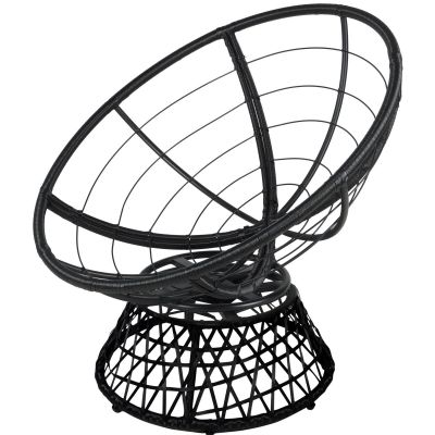 4. 360-Grad-Dreh-Gartenstuhl mit rotem Kissen