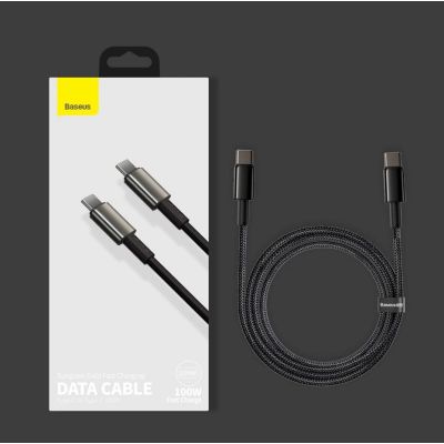 18. Baseus CATWJ-A01 USB-C – USB-C PD QC-Kabel 100 W 5 A 480 Mbit/s 2 m – Schwarz