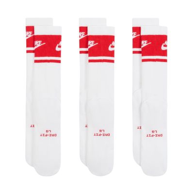 7. Nike Everyday Elevated Crew Socken, 3 Paar, Weiß und Rot, IM7949 900