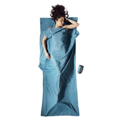 Cocoon TravelSheet Rechteckiger Schlafsack aus Baumwolle Blau