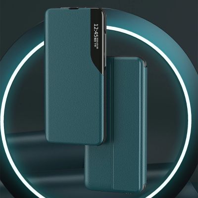 4. Eco Leather View Case booktype case schutzhülle aufklappbare hülle Samsung Galaxy A22 4G orange