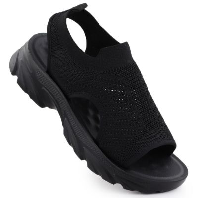 Schwarze Damen-Sandalen mit geschlossener Zehenpartie, Modell Potocki TO90302