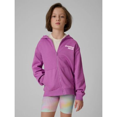 Mädchen-Sweatjacke mit Kapuze im Loose Fit 4F 4FJRSS26TSWSF2902-51S
