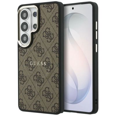 Guess 4G Embossed Ring MagSafe Hülle für Samsung Galaxy S26 Ultra - braun