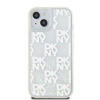 3. DKNY Liquid Glitter Multilogo Hülle für iPhone 15 / 14 / 13 – Weiß