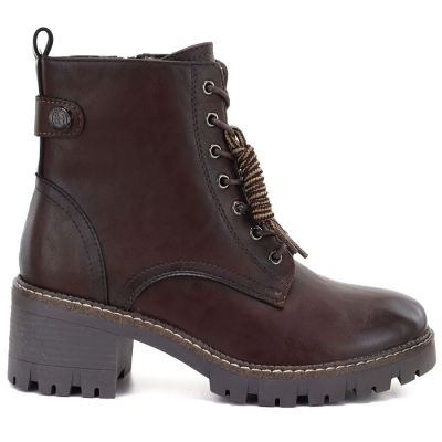2. Braune Damen-Lederstiefeletten mit Blockabsatz M.Daszyński OL77-3