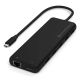 Satechi 13-in-1 USB-C Triple Display Multiport Adapter - USB-C Adapter (1x Ethernet 1 Gbit/s, 3x USB-A 5 Gbit/s, 1x USB-A 10 Gbit/s, 2x USB-A 480 Mbit/s, 2x USB-C 10 Gbit/s 85W PD, 2x HDMI 2.0 4K@60Hz, DP 1.4 8K@60Hz, 3,5 mm Audio Ein-/Ausgang) (schwarz)