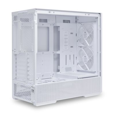7. Lian Li LANCOOL 207 PC-Gehäuse, Midi-Tower, ATX, gehärtetes Glas – Weiß