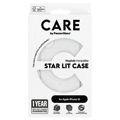 4. CARE by PanzerGlass Flagship Star Lit Hülle mit MagSafe für iPhone 16 – Weiß