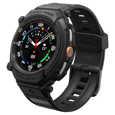 Spigen Rugged Armor Pro Armband für Samsung Galaxy Watch 8 Classic 46 mm – Mattschwarz