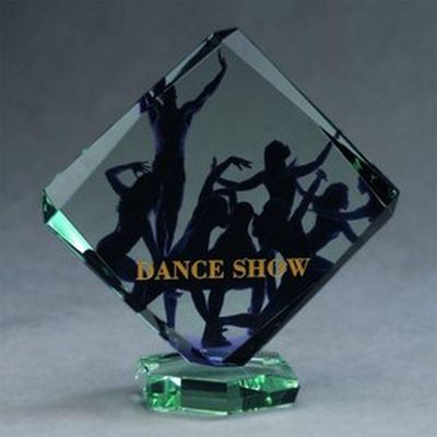 Glastrophäe mit LuxorJet-Farbdruck und Etui