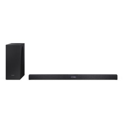 Sharp 2.1-Kanal Ultra-Slim Dolby Atmos/DTS Virtual:X Soundbar mit kabellosem Subwoofer HT-SBW320 360W Bluetooth-Konnektivität Kabellose Verbindung