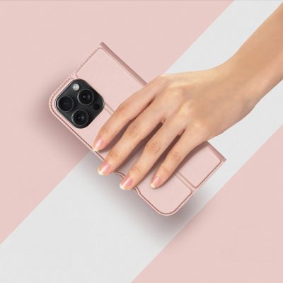 13. Dux Ducis Skin Pro Hülle für iPhone 16 Pro Max mit Klappe und Kartenfach – Pink