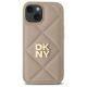 3. DKNY Quilted Stack Logo iPhone 15 Hülle – Beige