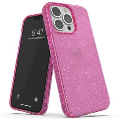 Adidas OR Schutzhülle Clear Case Glitter für iPhone 13 Pro / iPhone 13 - Pink