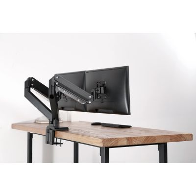 3. Doppelter Schreibtischarm mit 2xLCD-Klemme mit Gasfeder, max. 2x35" und 15 kg