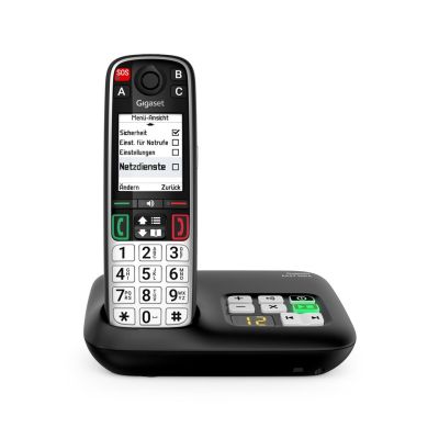 4. Gigaset EASY 500A Analog/DECT-Telefon mit Anrufernamen und -ID, Schwarz/Silber