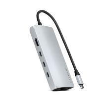 Satechi Multiport 8K USB-C-Adapter – USB-C, HDMI, 3x USB 3.2 Gen 2 10 Gbit/s, 1x USB 3.2 Gen 1 5 Gbit/s, UHS-II SD-Kartenleser, Ethernet-Anschluss