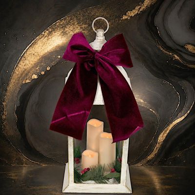 4. LED-ADVENTSLATERNE 49 CM WEISS 3 KERZEN