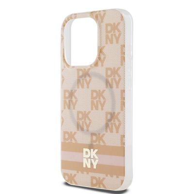 6. DKNY IML Checkered Mono Pattern & Printed Stripes MagSafe-Hülle für iPhone 13 Pro Max – Rosa