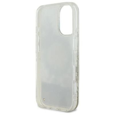 7. Guess Liquid Glitter Flower MagSafe Hülle für iPhone 16 - beige