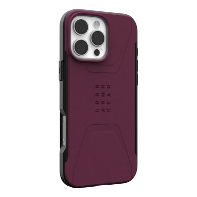 3. UAG Civilian Magsafe - MagSafe-kompatible Schutzhülle für iPhone 16 Pro Max (bordeaux)