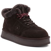 Damen-Plateau-Ankle-Boots aus braunem Wildleder von Big Star (UU274312)