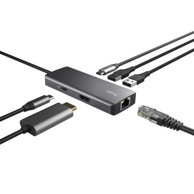 4. Trust DALYX 6-in-1 USB-C Multi-Port-Adapter Silber