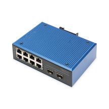 Industrieller 8+2-Port Fast Ethernet PoE-Switch, 8 Ports PoE FE RJ45, 2 GE SFP-Ports