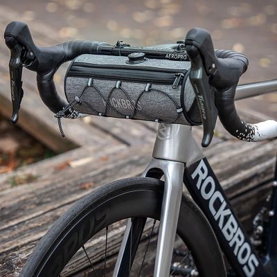 5. Rockbros TL002 ROAD TO SKY 1,5L Lenkertasche, wasserdicht – Grau