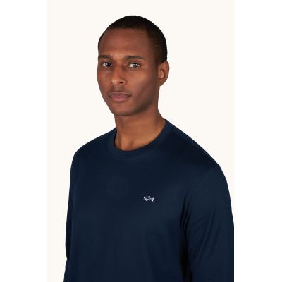 3. Paul&Shark Herren-T-Shirt aus Baumwolle, Marineblau, 99311006-13 – Klassischer Schnitt, Logo