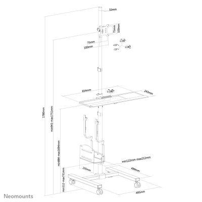 20. Mobiler Monitorhalter 10-32" FPMA-MOBILE1700 NEWSTAR
