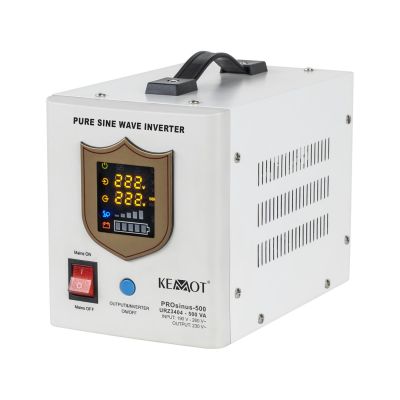 KEMOT PROsinus-500 Notstromversorgung, reiner Sinuswellenwandler mit Ladefunktion 12 V/230 V 500 VA/300 W