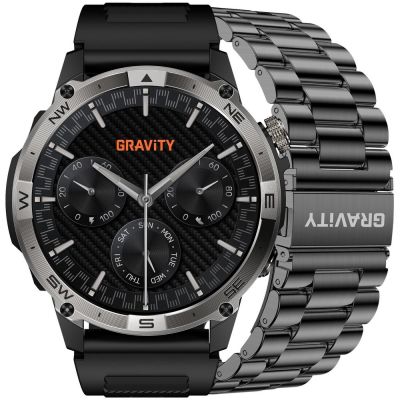 Smartwatch Gravity Schwarzes Armband + Armband GT46-1