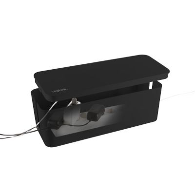 3. LogiLink KAB0077 Kabelorganisator Universal-Kabelbox Schwarz 3 Stück.