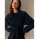 Damen-Sweatshirt mit Bindebändern und Modal, reguläre Passform, Größe 4F 4FRSS26TSWSF2784-20S