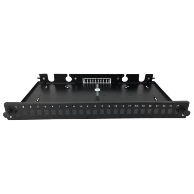 4. Alantec Glasfaserverteilerkasten 24xSC Simplex / 24xLC Duplex 19" 1U mit Frontplatte und Montagezubehör (Verschraubungen, Bänder), erweiterbar (FOP-1U-24SCS-C)