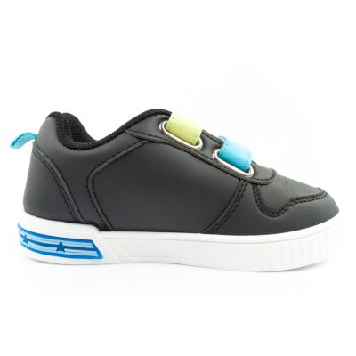 4. Leomil Sonic Kinder Sportschuhe Leichte Sneakers mit Klettverschluss Schwarz