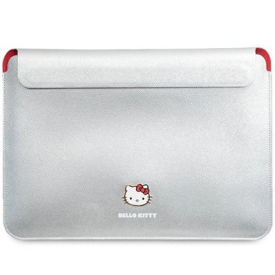 Hello Kitty PU-Metall-Logo-Hülle für einen 14-Zoll-Laptop – Silber