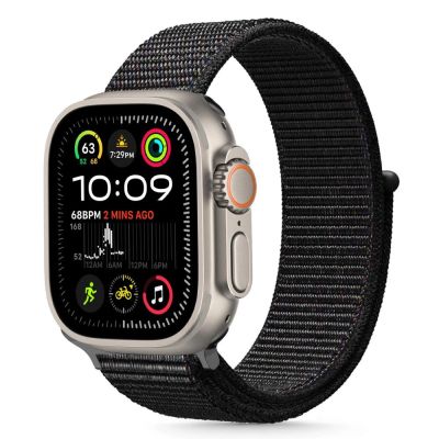 Tech-Protect Nylonarmband für Apple Watch 44 / 45 / 46 / 49 mm – Schwarz