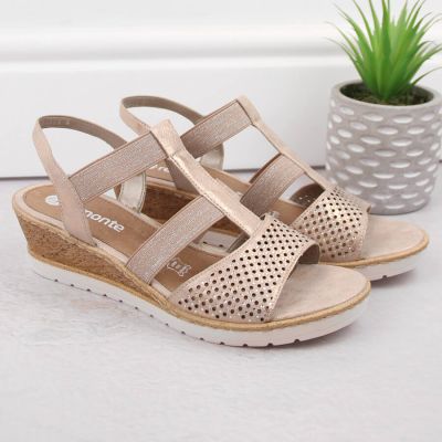 21. Bequeme Keilsandaletten Remonte W RKR667 Roségold