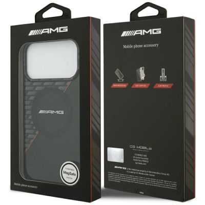 8. Mercedes AMG IML Doppelschicht-MagSafe-Hülle mit Rautenmuster für iPhone 18 Pro Max / 17 Pro Max – Schwarz und Rot