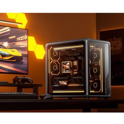 5. Jonsbo X400 PC-Gehäuse, Midi-Tower, ATX, gehärtetes Glas – grau