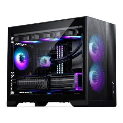 PHANTEKS XT M3 PC-Gehäuse, Mini-Gehäuse, mATX, RGB, gehärtetes Glas – inkl. 3 x 120-mm-Lüfter, schwarz