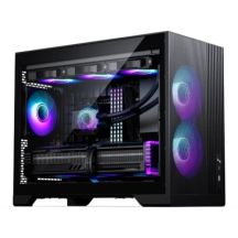 PHANTEKS XT M3 PC-Gehäuse, Mini-Gehäuse, mATX, RGB, gehärtetes Glas – inkl. 3 x 120-mm-Lüfter, schwarz