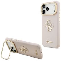 Guess Grained Big 4G & Stand Camera Case für iPhone 17 Pro Max - Pink
