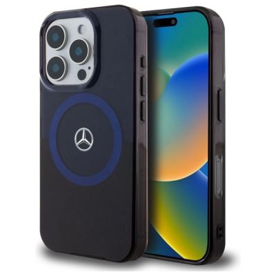 Mercedes MB Double Layer BiColor MagSafe Hülle für iPhone 16 Pro Max – Blau