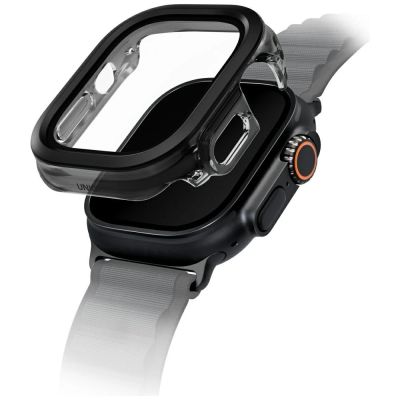 Uniq Voute Schutzhülle aus gehärtetem Glas für Apple Watch Ultra 49 mm, Schwarz